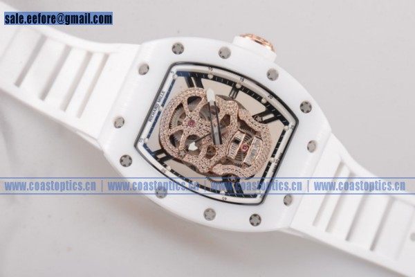 Perfect Replica Richard Mille RM052 Watch Ceramic White Rubber